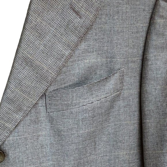 CANALI Exclusive Gray Micro Check Cashmere Silk Blend 3 Button Blazer - Picture 7 of 10